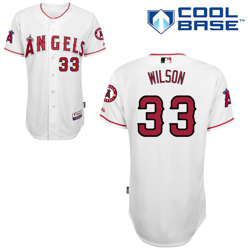 C-J Wilson #33 MLB Jersey-Los Angeles Angels of Anaheim Men's Authentic Home White Cool Base Baseball Jersey